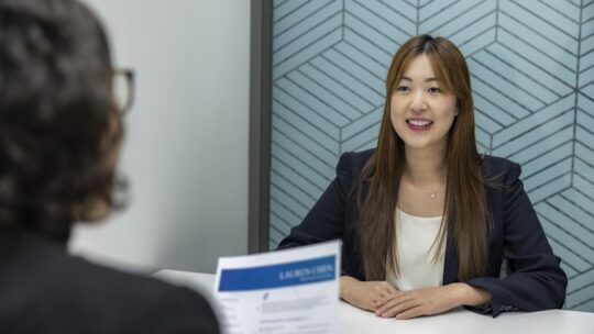 Manager having difficult career conversation with employee